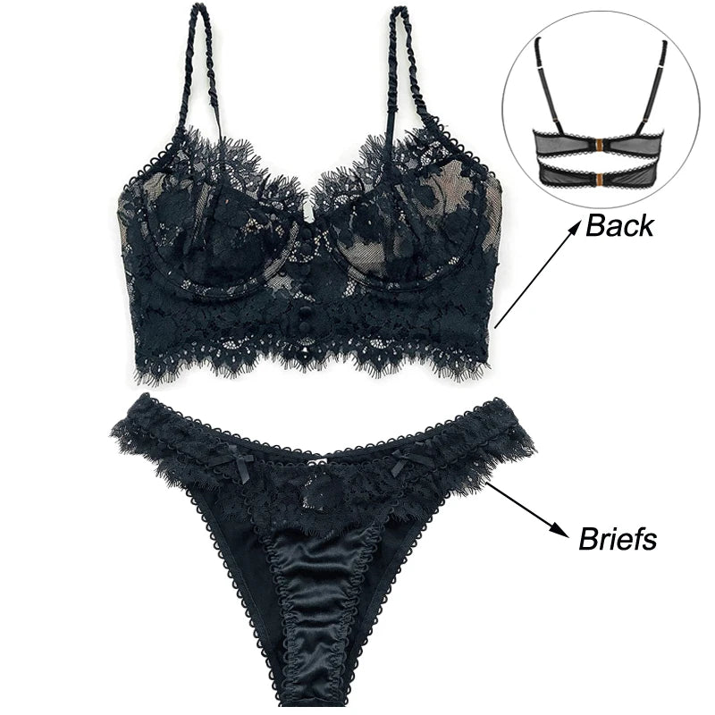 Amour — Embroidered French Lace Set #3225