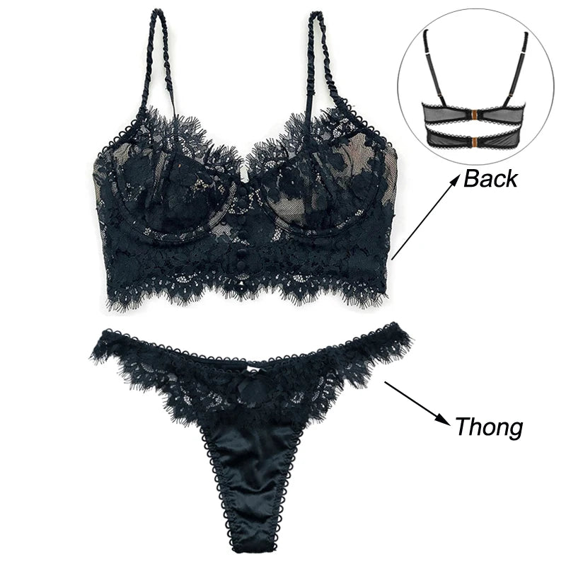 Amour — Embroidered French Lace Set #3225