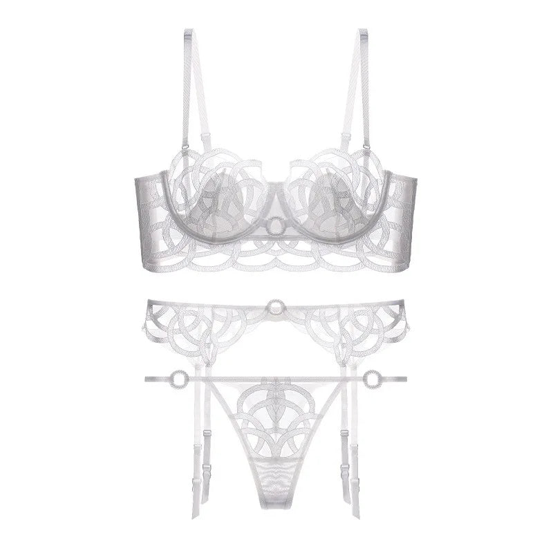 Amour — Embroidered French Lace Set #3222