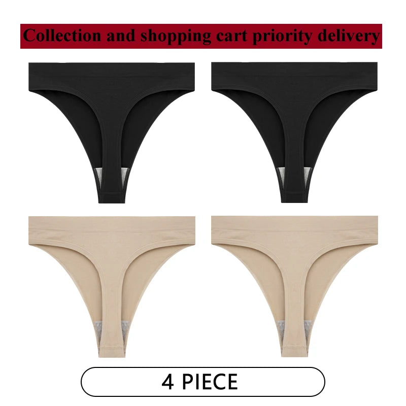Coquette — Cotton Thong with Bow #6749