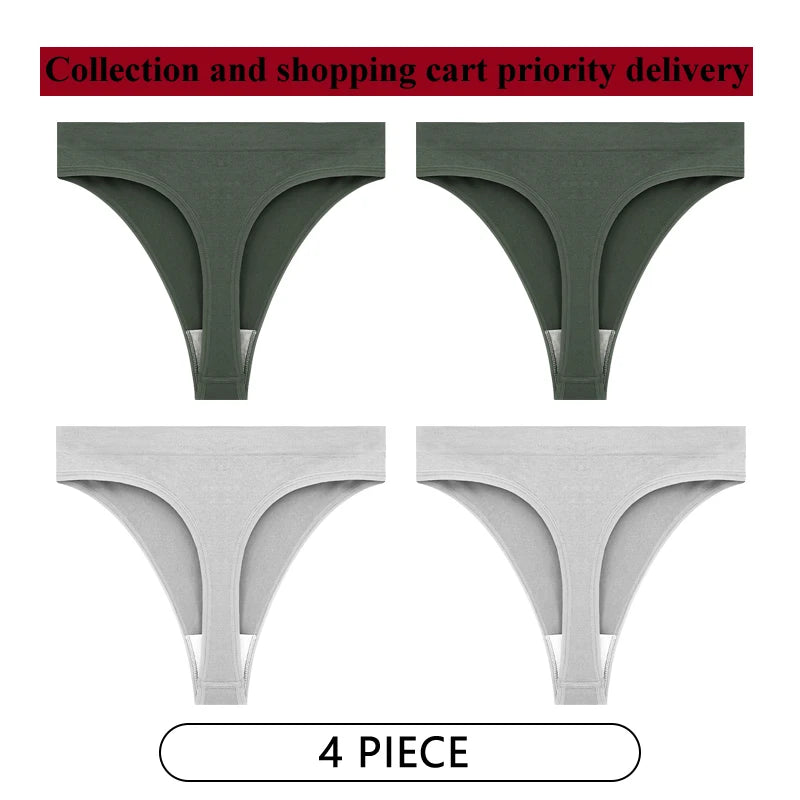 Coquette — Cotton Thong with Bow #6748
