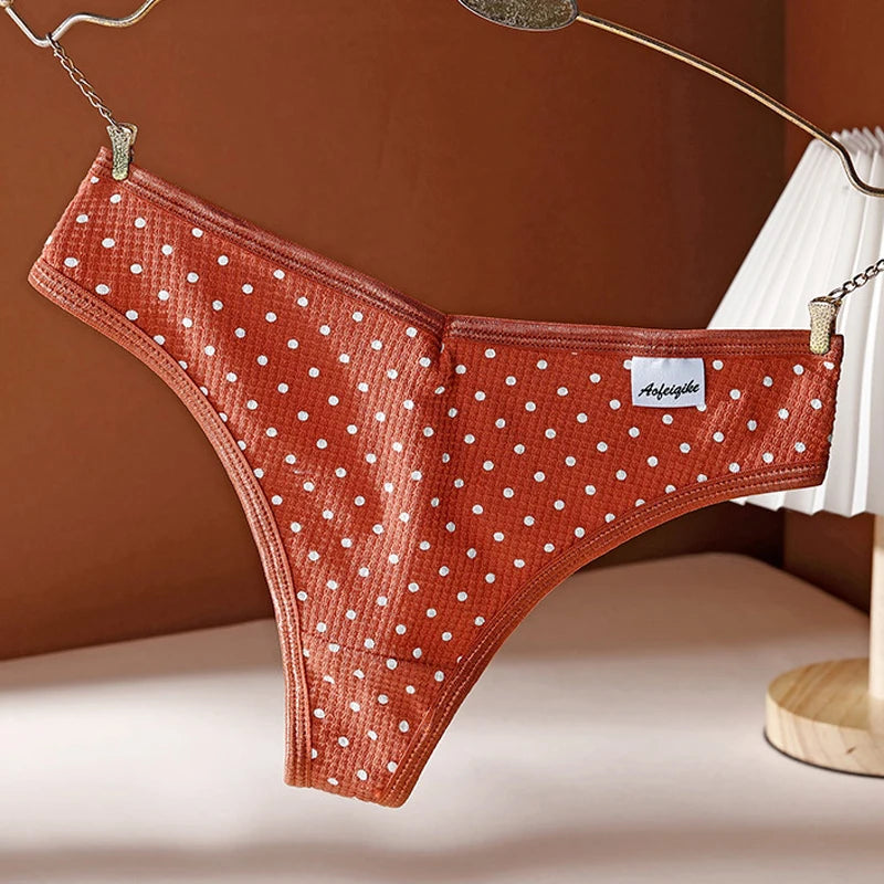 Coquette — Cotton Thong with Bow #6744