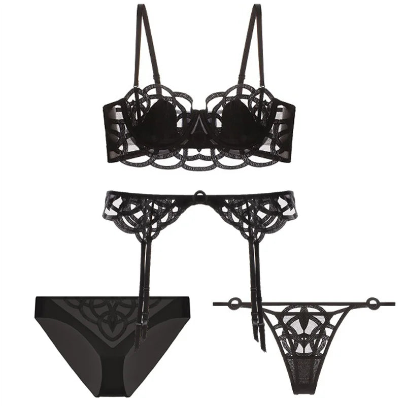 Amour — Embroidered French Lace Set #3222