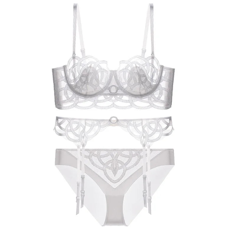Amour — Embroidered French Lace Set #3222
