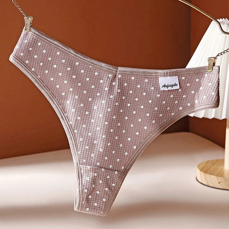Coquette — Cotton Thong with Bow #6744