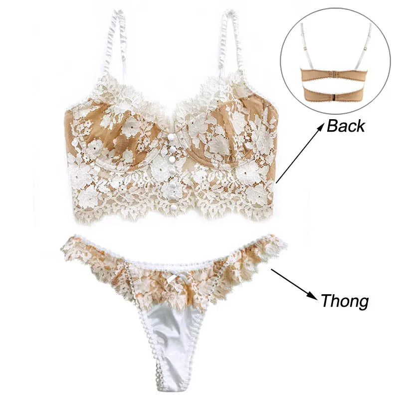 Amour — Embroidered French Lace Set #3225