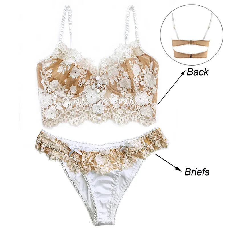 Amour — Embroidered French Lace Set #3225