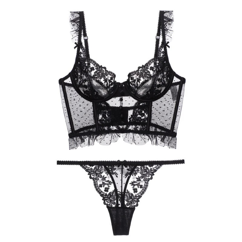 Amour — Embroidered French Lace Set #3221