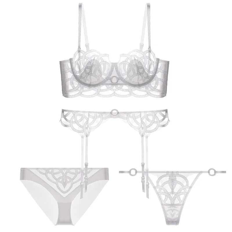 Amour — Embroidered French Lace Set #3222