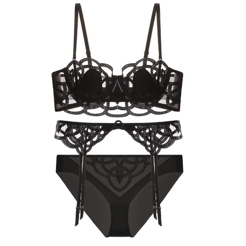 Amour — Embroidered French Lace Set #3222