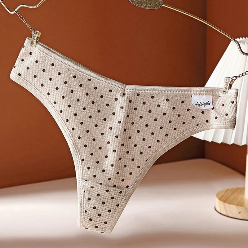 Coquette — Cotton Thong with Bow #6744
