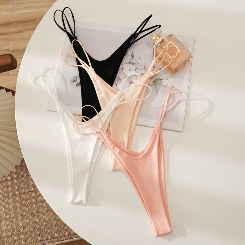 Coquette — Cotton Thong with Bow #6742